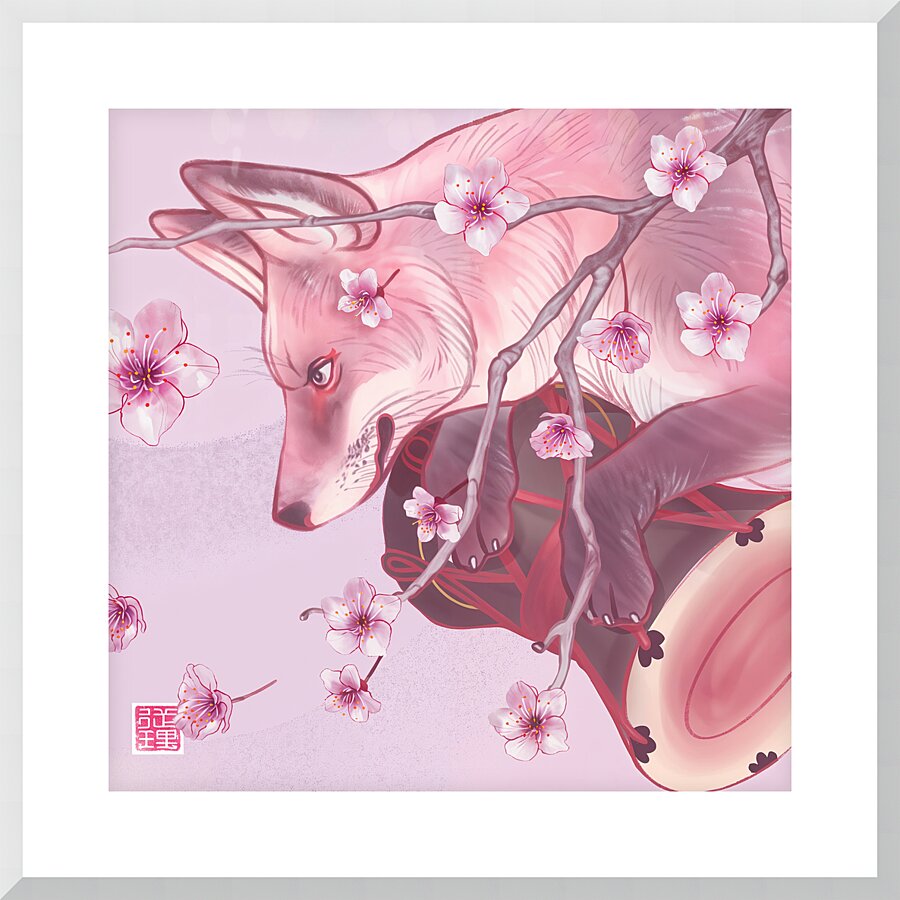 Together Forever Under a Thousand Cherry Trees Picture Frame print