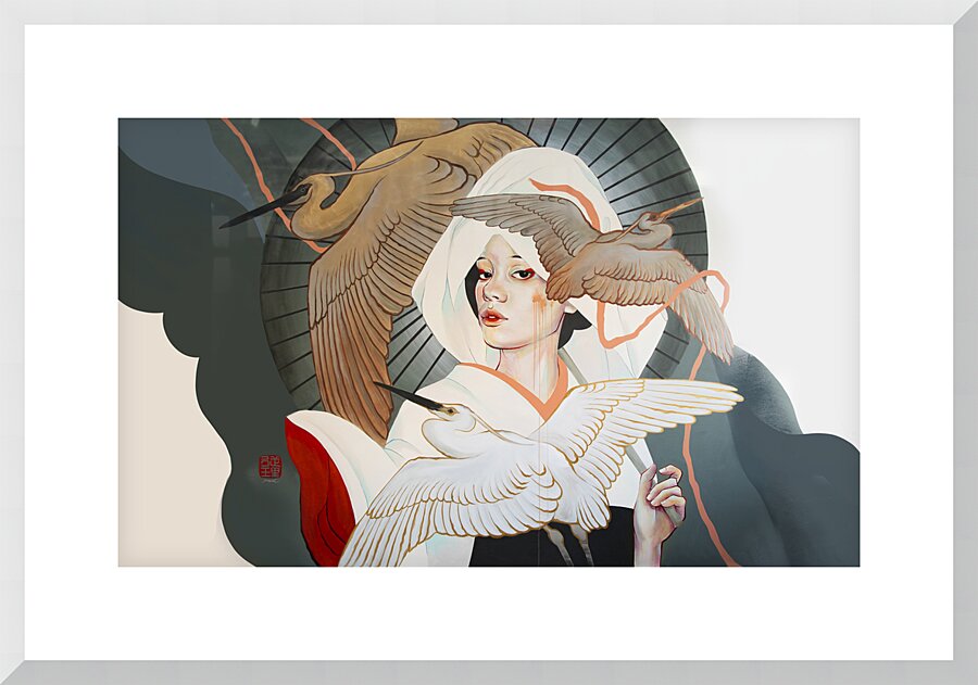 Heron Maiden Picture Frame print