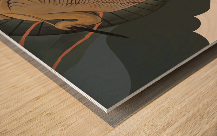 Heron Maiden Wood print